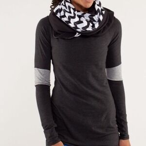 Lululemon Vinyasa Scarf Luon Light Arrow Chevron White Black Blue